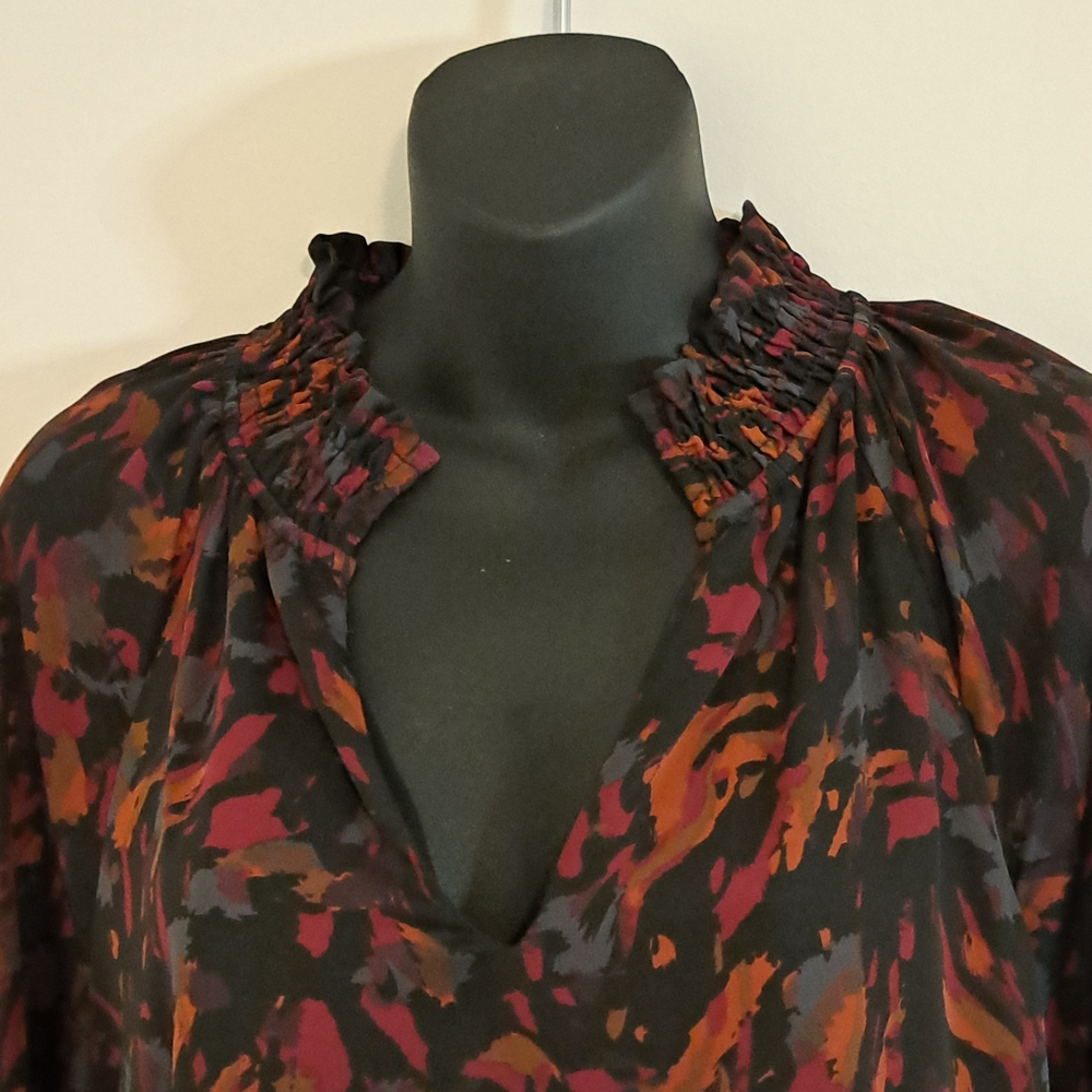 Allison Joy Abstract Print Long Sleeve Lined Dress Missses Large - Picture 3 of 8